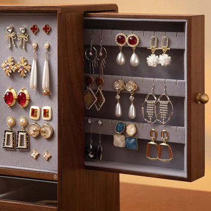 Rosalie Vertikaler Schmuckaufbewahrungsschrank aus massivem Walnussholz