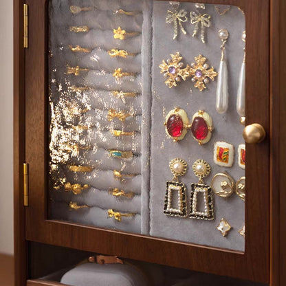 Rosalie Vertikaler Schmuckaufbewahrungsschrank aus massivem Walnussholz