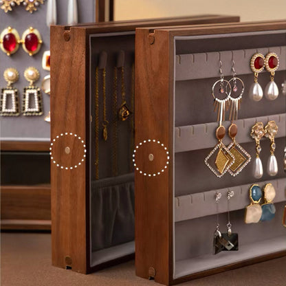 Rosalie Vertikaler Schmuckaufbewahrungsschrank aus massivem Walnussholz
