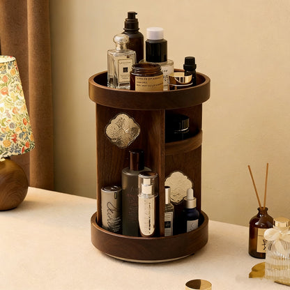 Armoire de rangement pour maquillage Amora en noyer massif