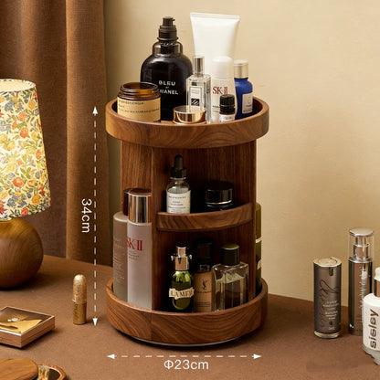 Armoire de rangement pour maquillage Amora en noyer massif