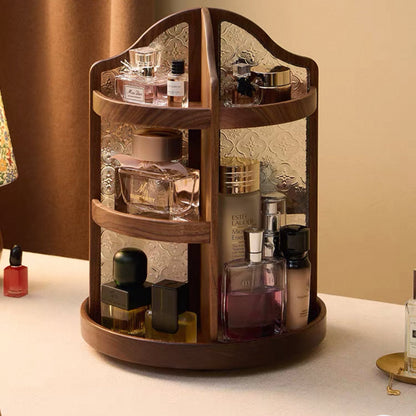 Armoire de rangement pour maquillage Amora en noyer massif