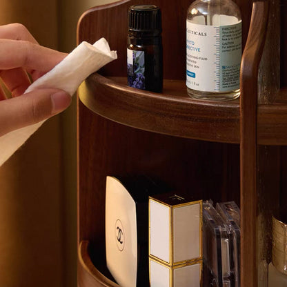 Armoire de rangement pour maquillage Amora en noyer massif