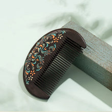 Clarice Hand-Painted Wooden Fine-Tooth Comb