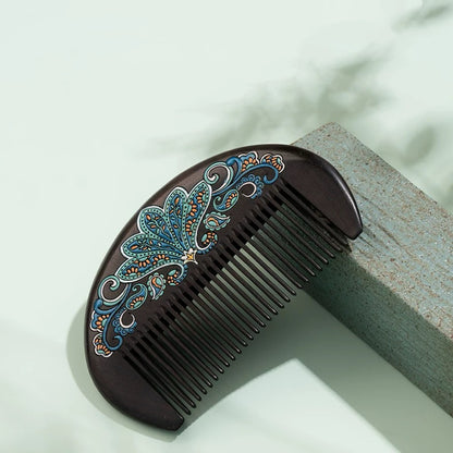 Clarice Hand-Painted Wooden Fine-Tooth Comb