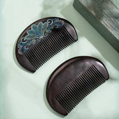 Clarice Hand-Painted Wooden Fine-Tooth Comb