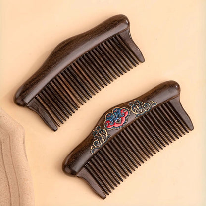 Nadine Hand-Painted Wooden Fine-Tooth Comb