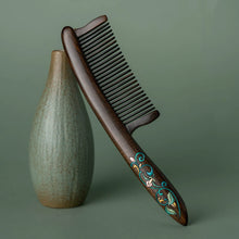 Megan Hand-Painted Wooden Fine-Tooth Comb