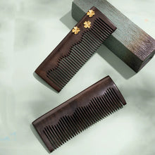 Gloria Hand-Painted Wooden Fine-Tooth Comb