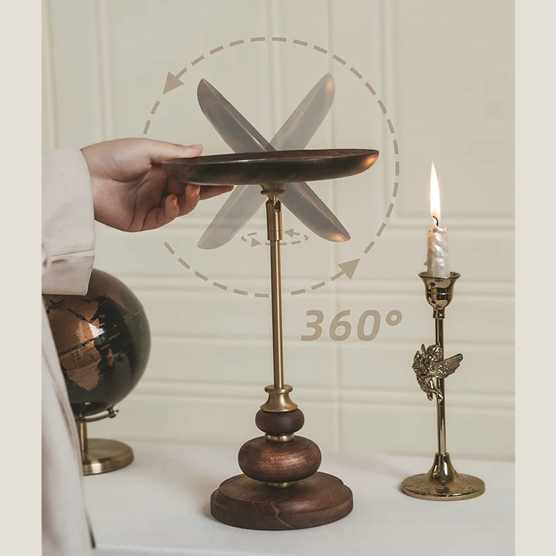 Miroir de maquillage de table en bois style rétro Élégance