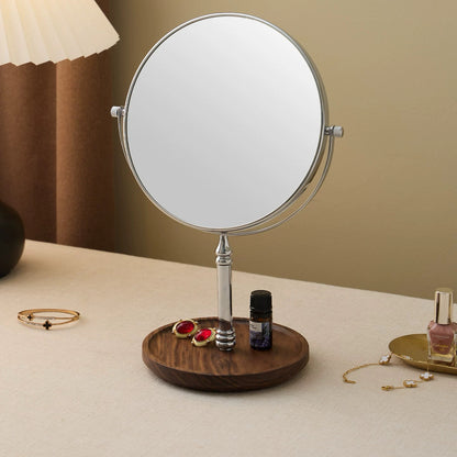 Miroir de maquillage de table en bois style rétro Élégance