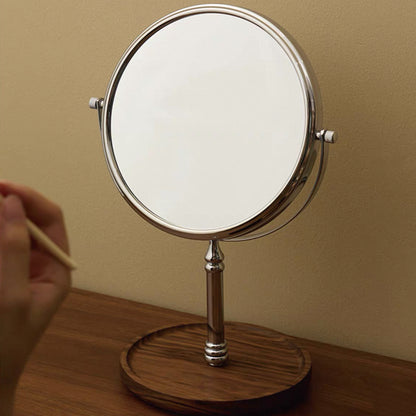 Miroir de maquillage de table en bois style rétro Élégance