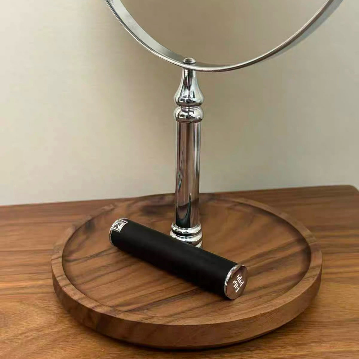 Miroir de maquillage de table en bois style rétro Élégance