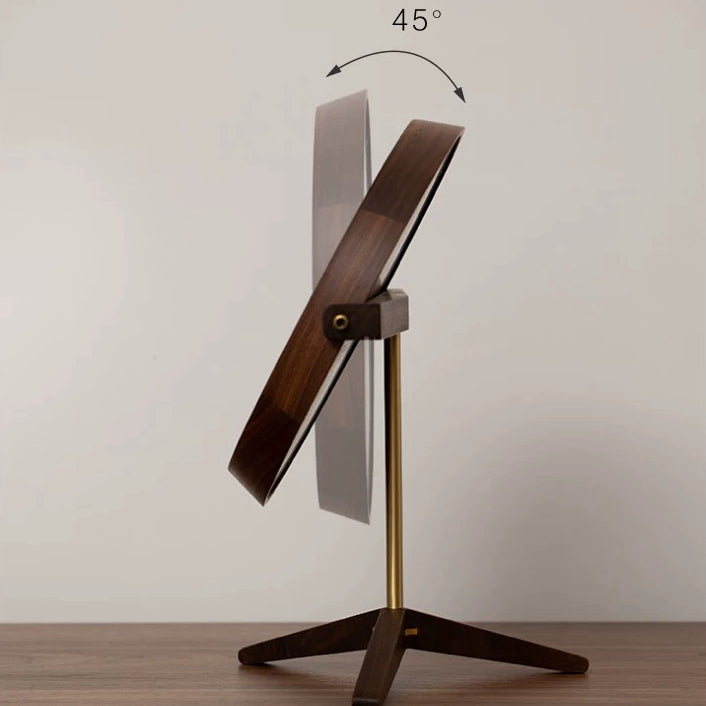 Miroir de maquillage de table en bois style rétro Élégance