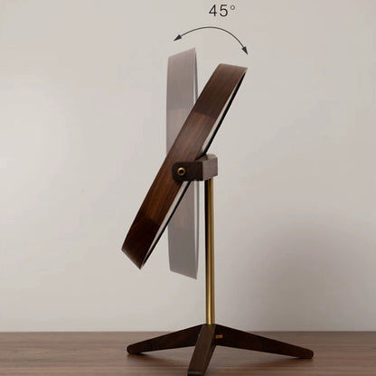 Miroir de maquillage de table en bois style rétro Élégance