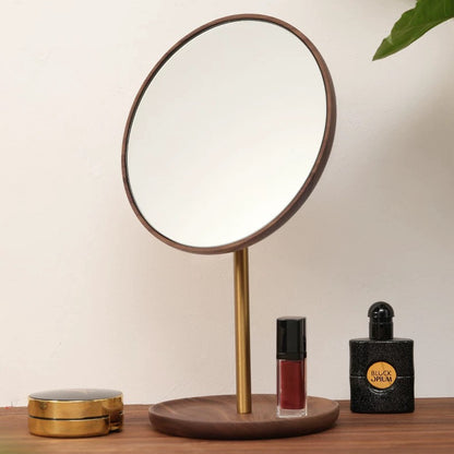 Miroir de maquillage de table en bois style rétro Élégance
