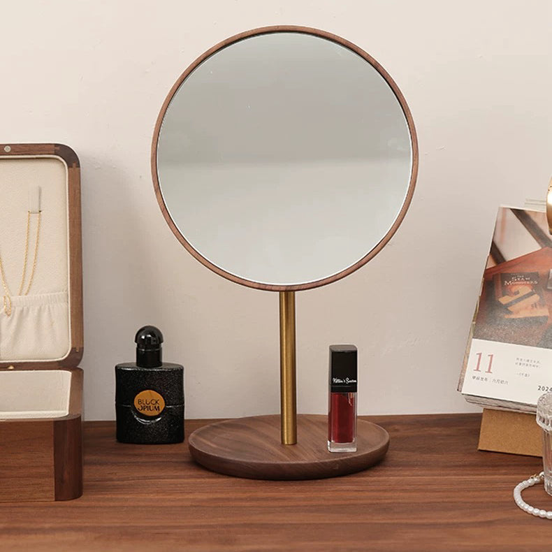 Miroir de maquillage de table en bois style rétro Élégance