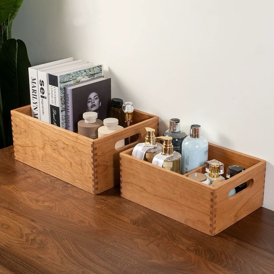 Paula Solid Walnut Makeup Organizer