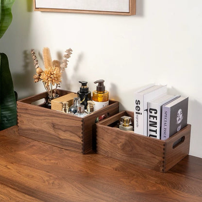 Paula Solid Walnut Makeup Organizer