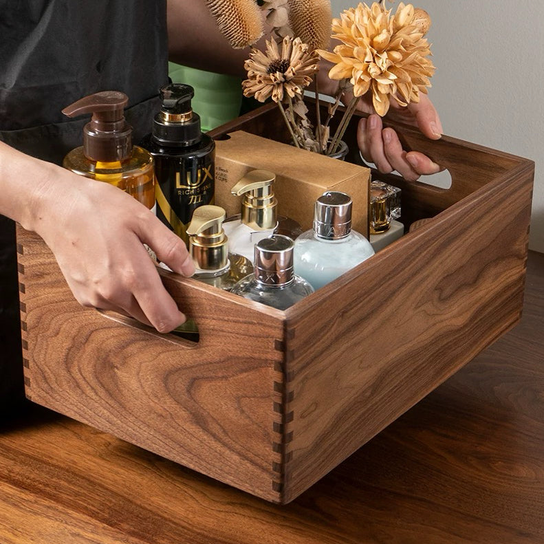 Paula Solid Walnut Makeup Organizer