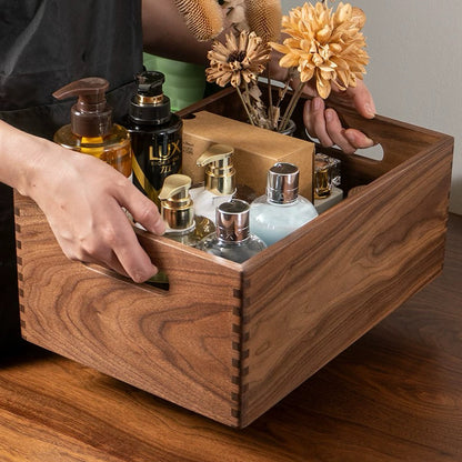 Paula Solid Walnut Makeup Organizer