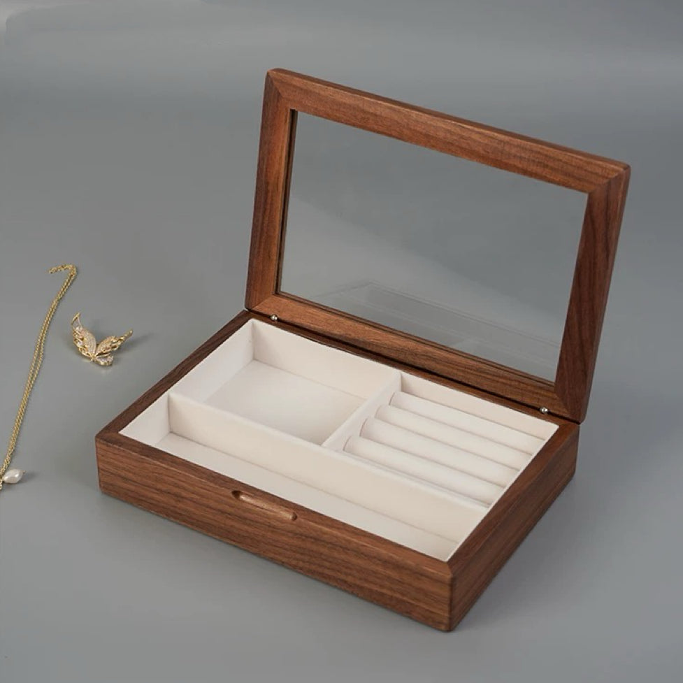 Lumelle handcrafted jewelry box made of walnut wood