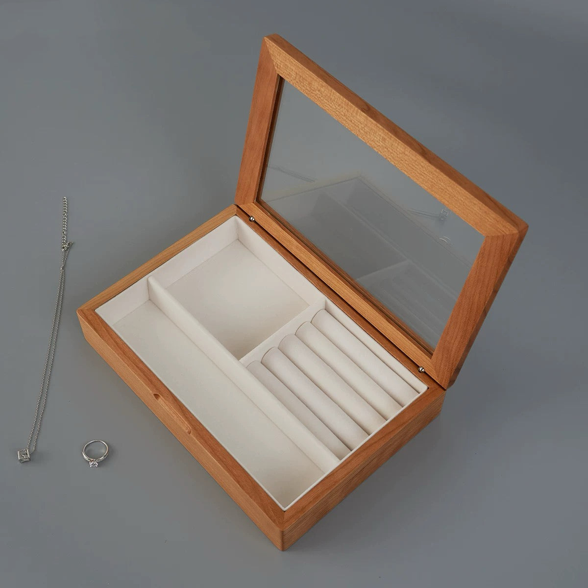 Lumelle solid wood jewelry box for small accessories