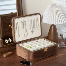 Lunaria Retro Black Walnut Jewelry Box on dresser