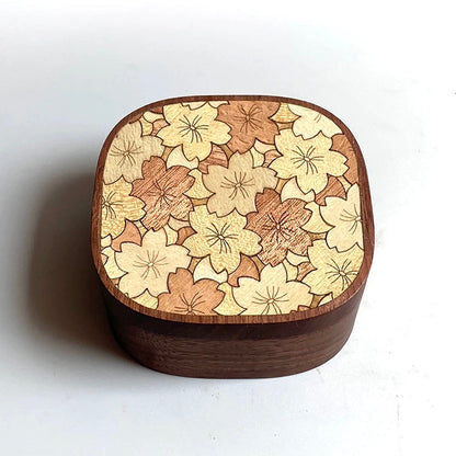 Minimalist Inlaya Handmade Walnut Retro Print Magnetic Jewelry Box