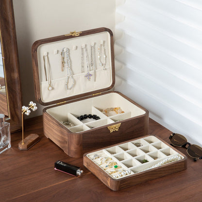 Minimalist Lunaria Retro Black Walnut Jewelry Box design