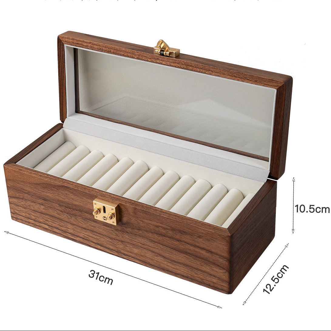 Minimalist black walnut bangles jewelry box