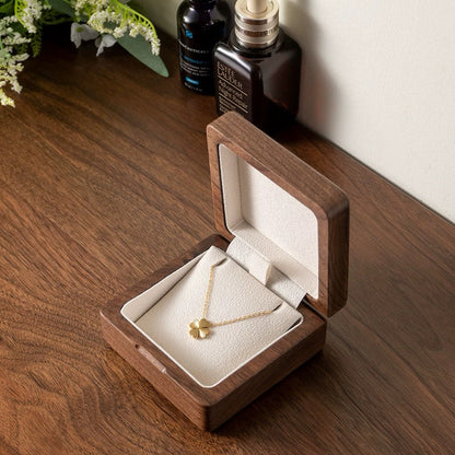 Movo Black Walnut Jewelry Box with necklaces displayed