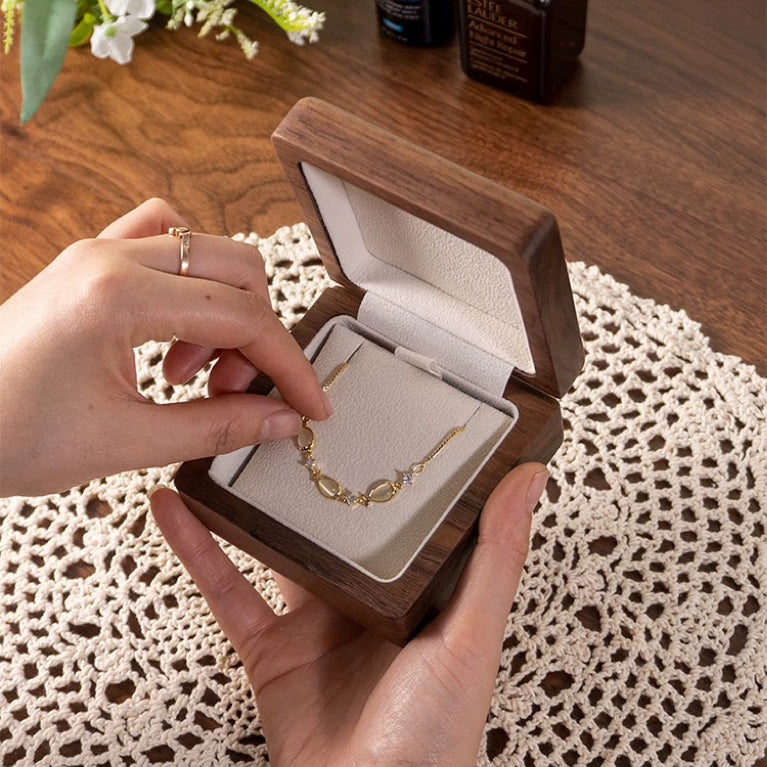 Movo Black Walnut Jewelry Box with polished walnut finish