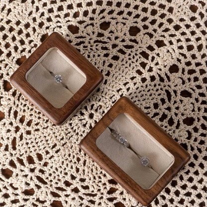 Open box showing interior velvet padding