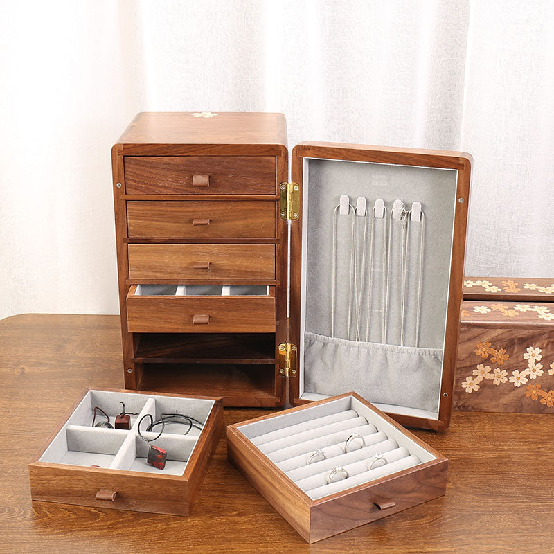 Open jewelry box showing velvet-lined interior