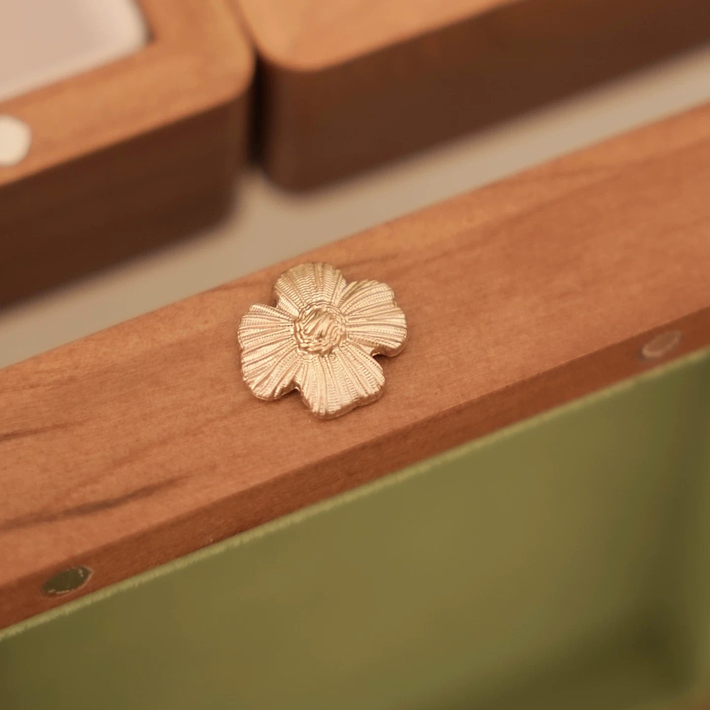 Premium cherry wood jewelry box with creative glass design