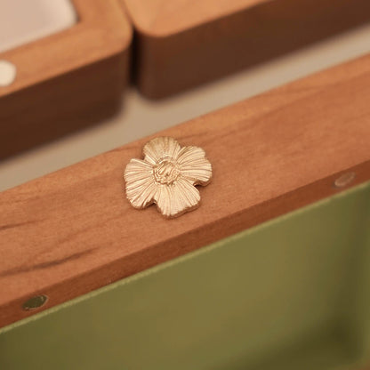 Premium cherry wood jewelry box with creative glass design