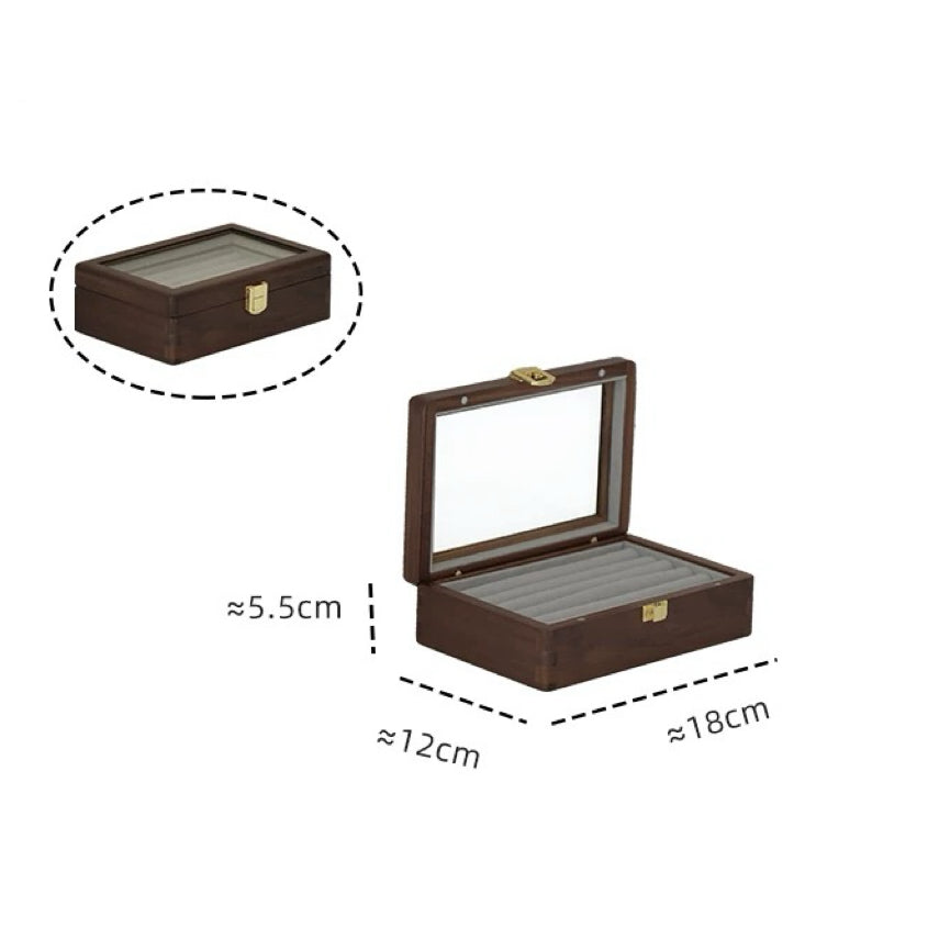 Premium wooden jewelry organizer for rings and earrings