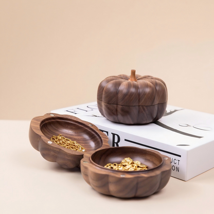 Pumpkin Themed Walnut Jewelry Box