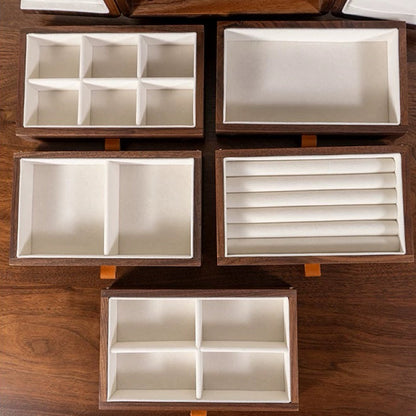 Solaris solid walnut jewelry box showcasing natural wood grain