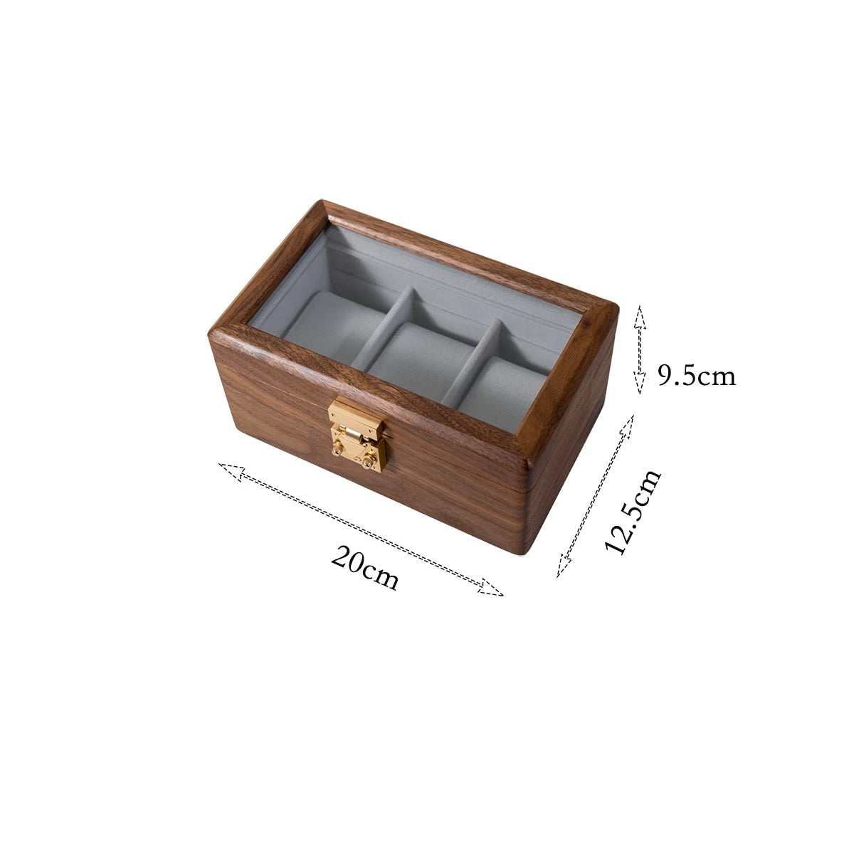 Solid walnut watch storage box with elegant craftsmanship