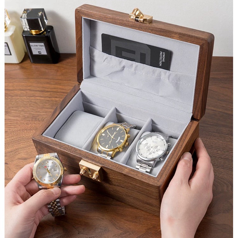 Vera walnut watch keeper box for luxury watches