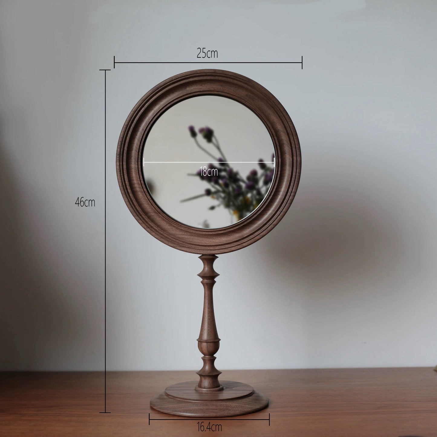 Vintage Wooden Makeup Mirror for Dressing Room