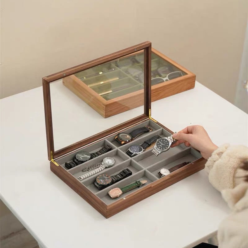 Vireo handcrafted wood organizer for eyewear