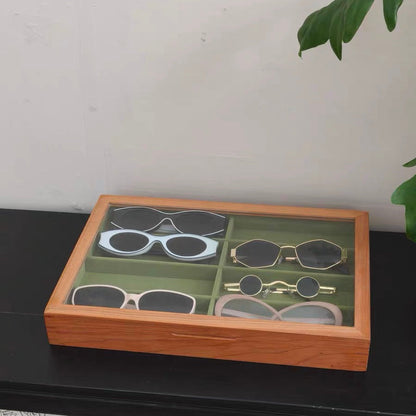 Vireo solid wood organizer box for sunglasses collection