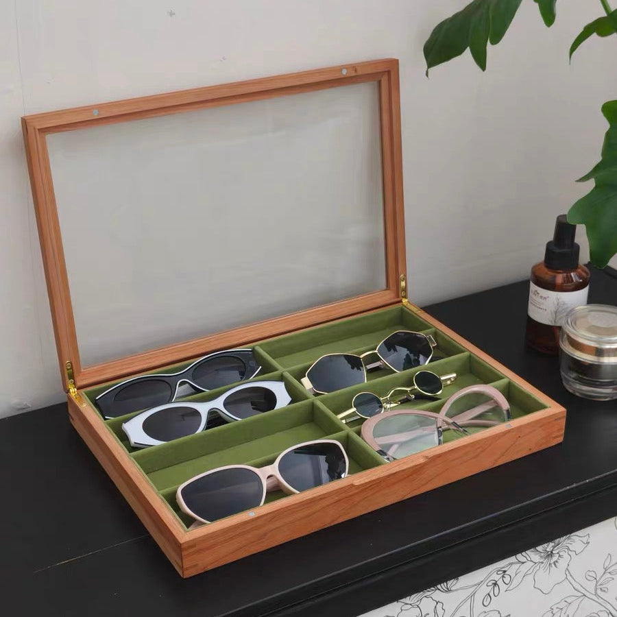 Vireo sunglasses organizer with minimalist wooden design