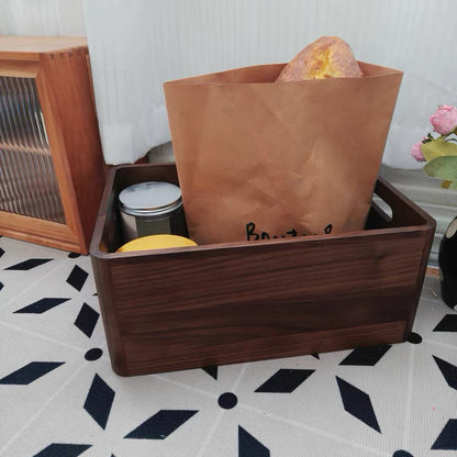 Woodfort walnut beauty organizer with compartments