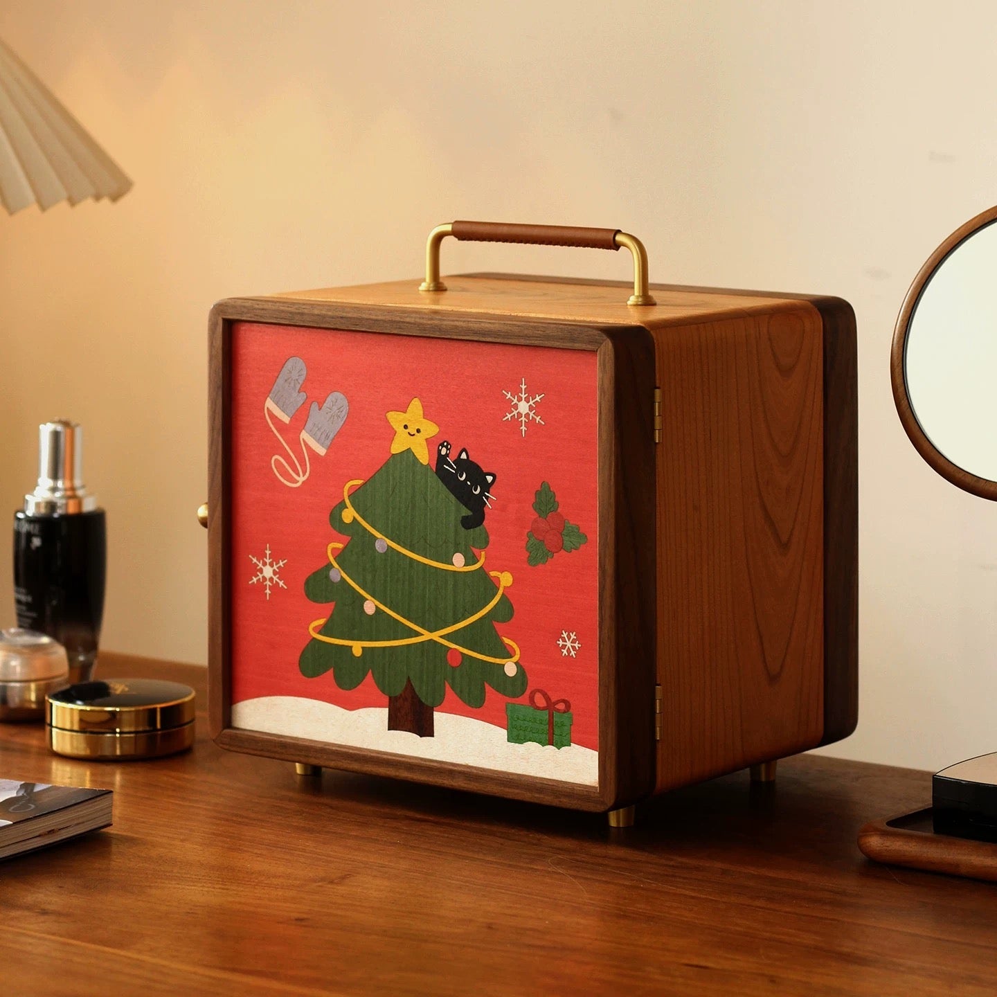 Xmas Exclusive Solid Wood Jewelry Box with polished finish