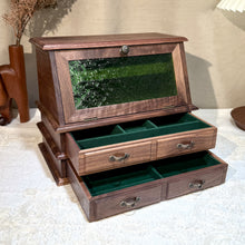 Leah Solid Walnut Jewelry Box