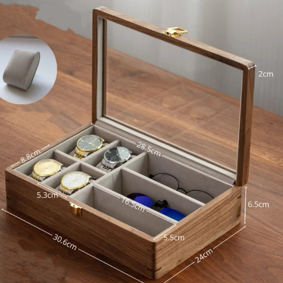 elegant men’s watch storage box walnut